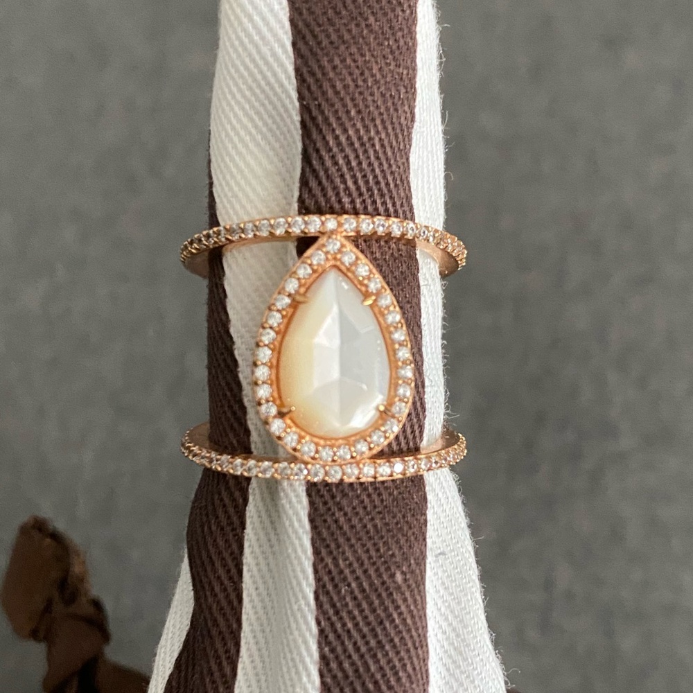 Henri Bendel Double Band Pave Ring (Rose Gold)